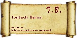 Tontsch Barna névjegykártya